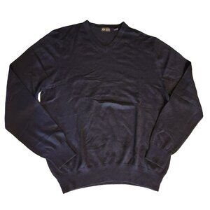 IZOD Mens V-Neck Pullover Sweater Plum Purple Long Sleeve Knit Classic Basics L